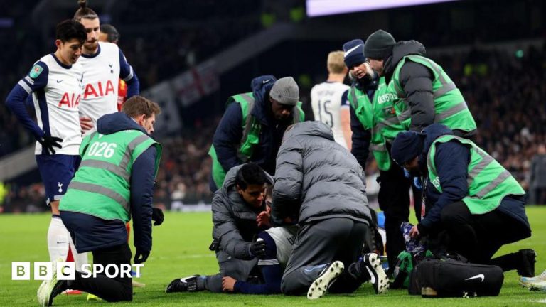 Rodrigo Bentancur: Tottenham midfielder taken off on stretcher after injury against Liverpool