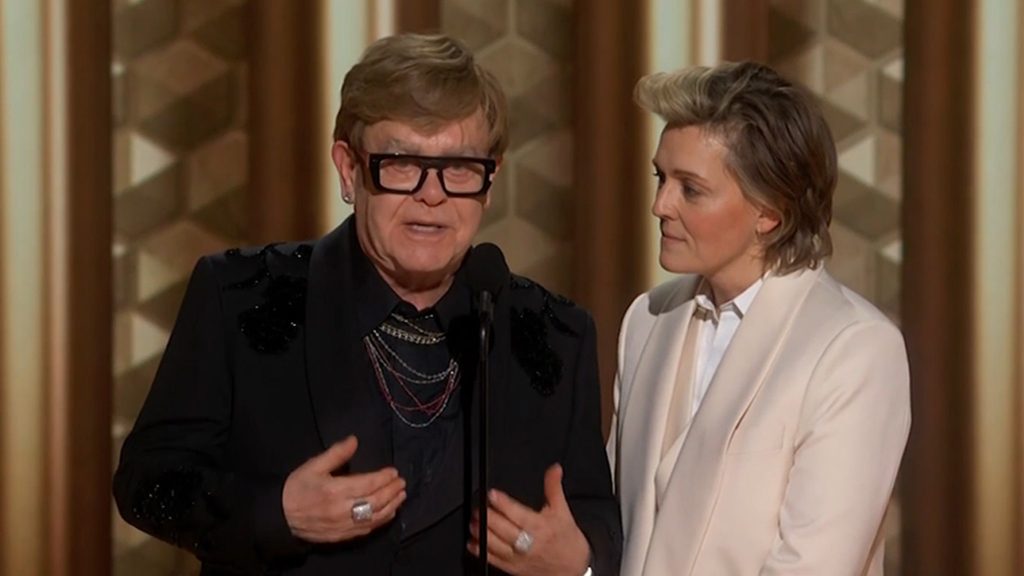 Elton John Jokes About Eyesight at Golden Globes, Calls Brandi Carlile Rihanna