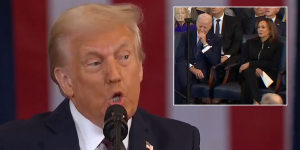 Stony-faced Joe Biden watches on as Donald Trump delivers brutal swipe