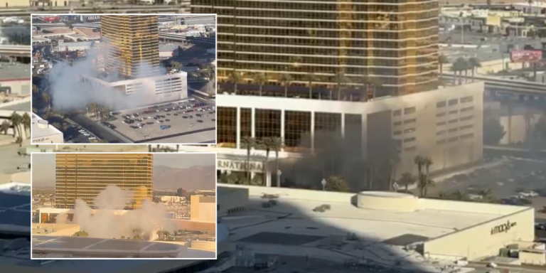 Donald Trump’s Las Vegas hotel rocked by ‘explosion’ as smoke pours out over city