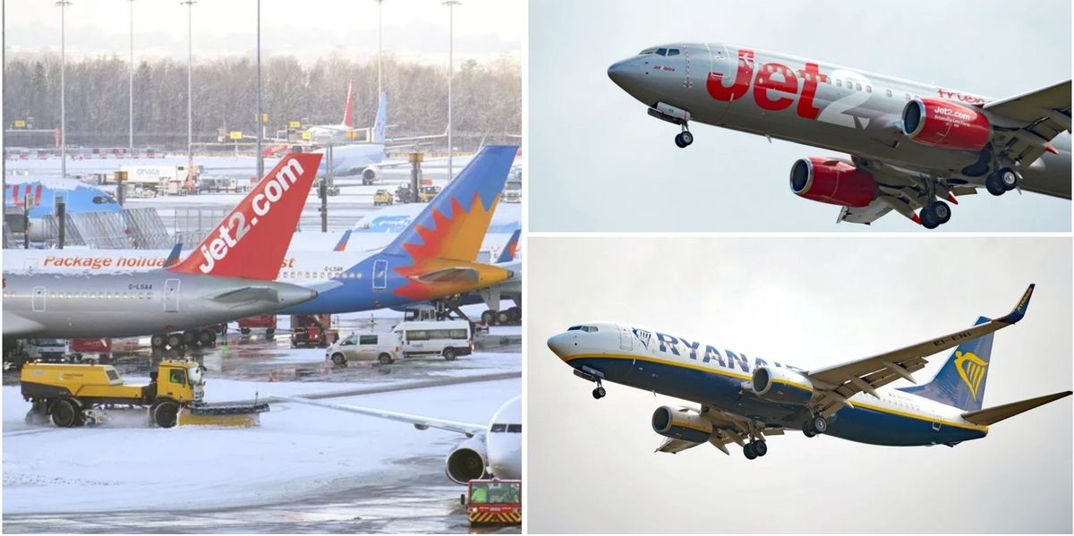 Jet2 and Ryanair announce travel warnings to customers after weather disruptions close runways at major airports