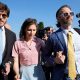 FILE - Amanda Knox arrives flanked by her husband Christopher Robinson, right, and her lawyer Luca Luparia Donati at the Florence courtroom in Florence, Italy, Wednesday, June 5, 2024. (AP Photo/Antonio Calanni, File)