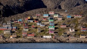 FILE - A view of the village of Kangaamiut in Greenland, Wednesday, July 3, 2024. (Ida Marie Odgaard/Ritzau Scanpix via AP, File)