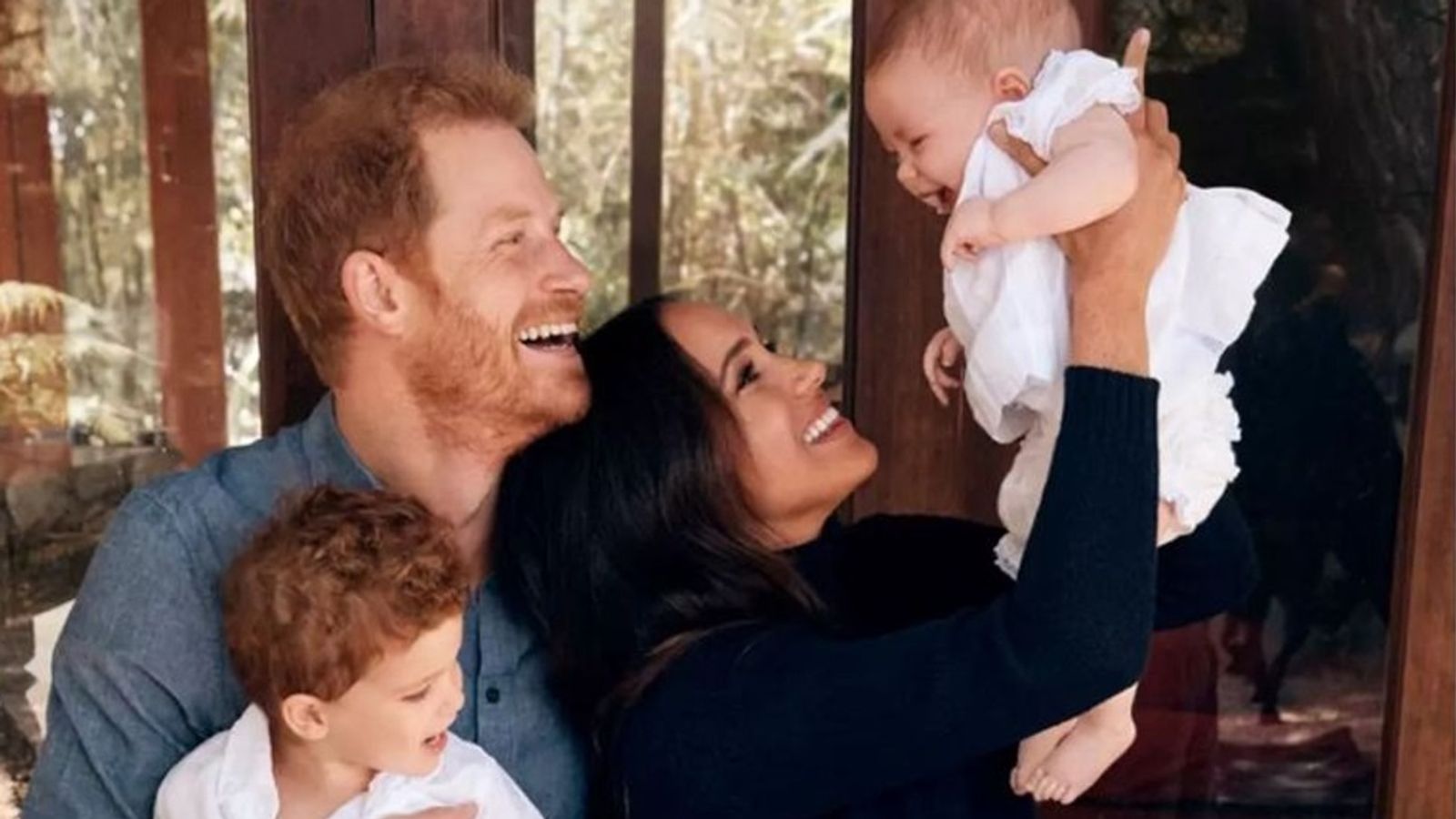 Harry, Archie, Meghan and Lilibet. Pic: Alexi Lubomirski