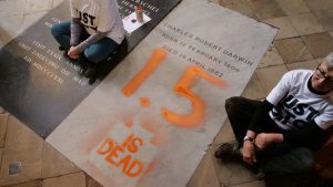 Just Stop Oil protesters spray-paint ‘1.5 is dead’ on Charles Darwin’s grave | UK News