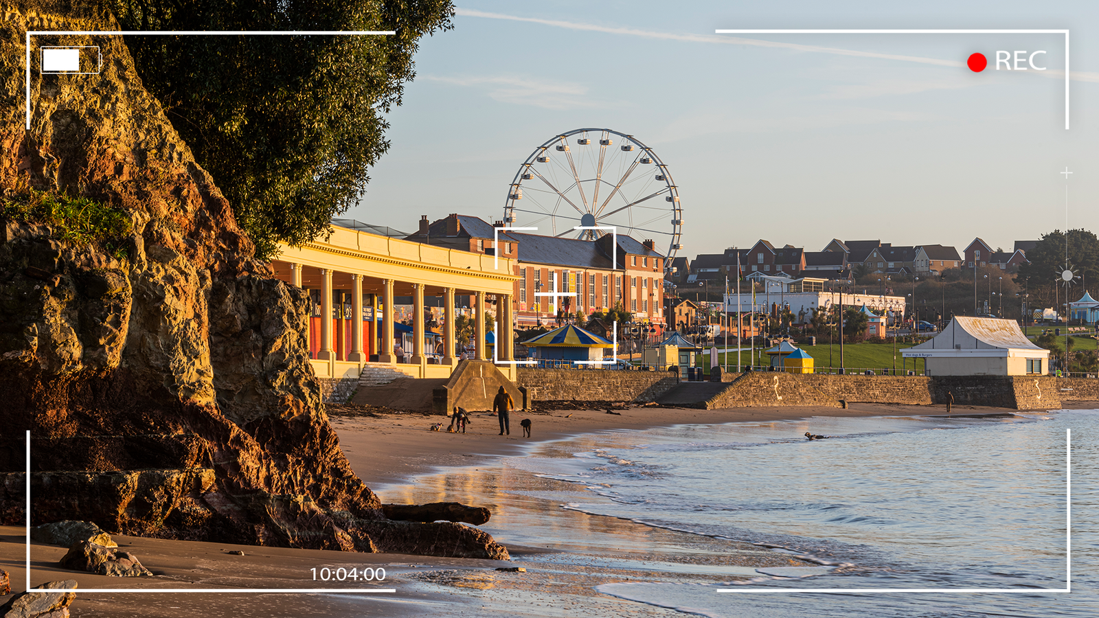 Barry Island through a recording camera lens