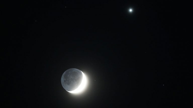 Stargazers treated to rare sight as Venus appears beside crescent Moon | Science, Climate & Tech News