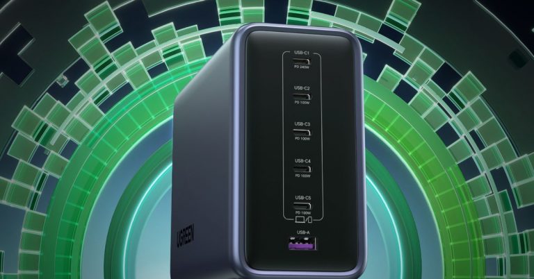 UGreen’s new 500W GaN charger can power five laptops at once.