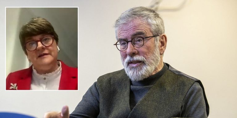 Arlene Foster sends desperate plea to Labour as PM paves way for Gerry Adams compensation: ‘Absolutely wrong!’