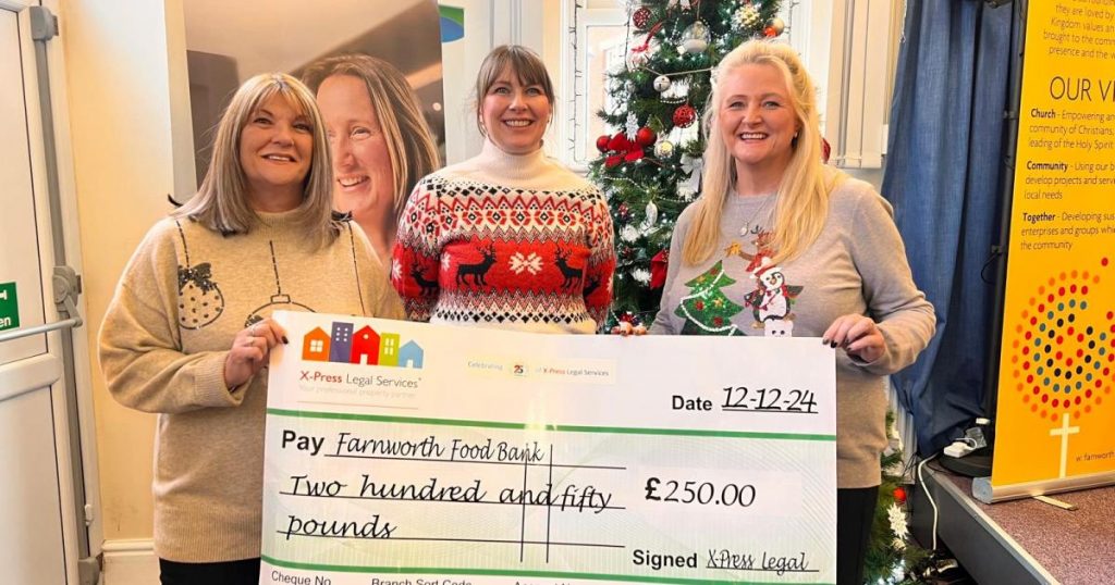 X-Press Legal Services donate £1,000 to local charities