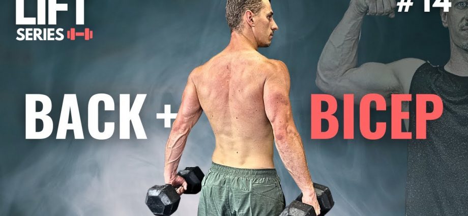 30 Minute BACK AND BICEP WORKOUT with DUMBBELLS | Follow Along