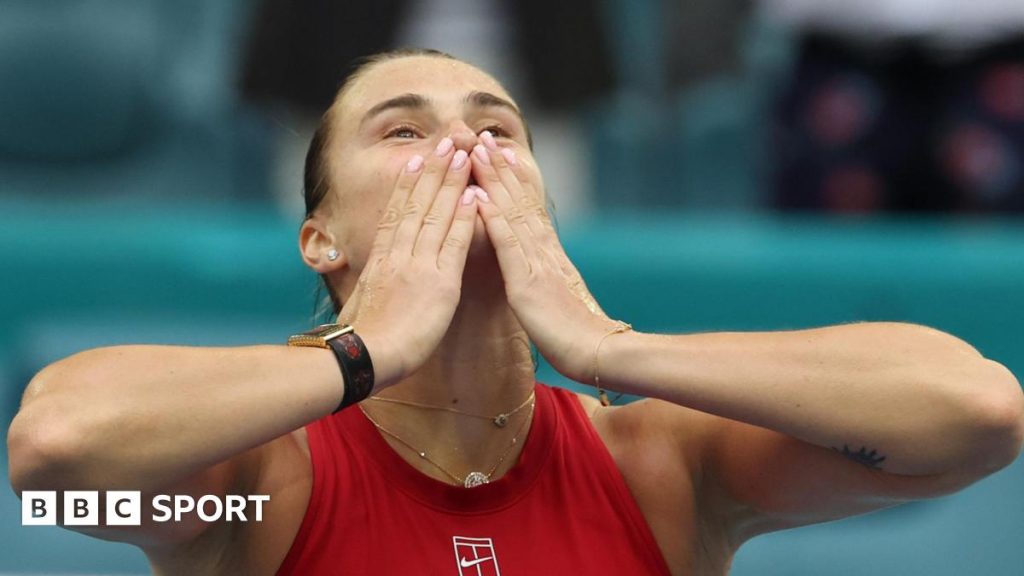 Aryna Sabalenka powers to Miami Open final win against Jessica Pegula
