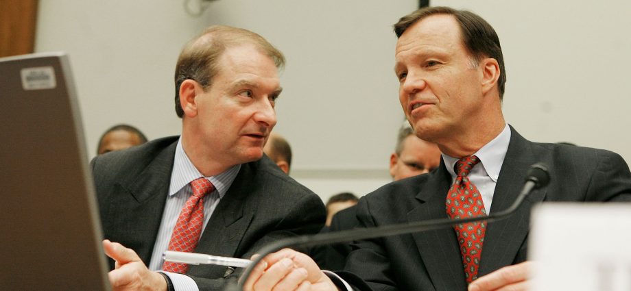 Paul Atkins, Donald Trump's nominee for SEC chair, on the left (Mark Wilson/Getty Images)