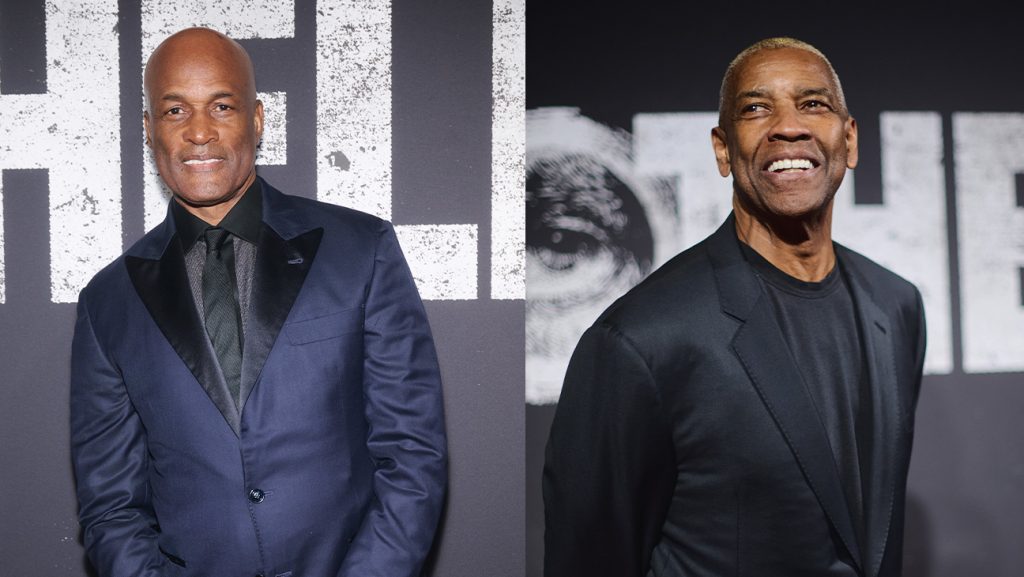 Kenny Leon and Denzel Washington on the opening night of 'Othello.'