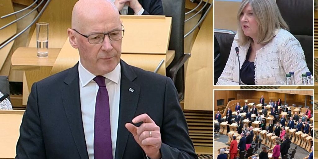 Scottish Parliament 'evacuated' just seconds after John Swinney swipes at Trump tariffs in fiery FMQs