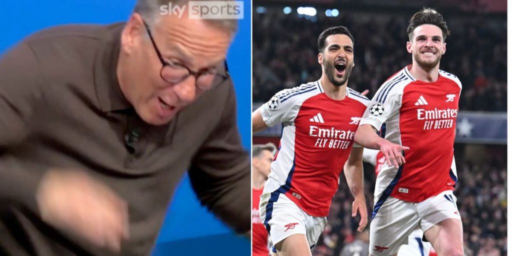 Paul Merson, 57, suffers wardrobe malfunction after celebrating in Arsenal win over Real Madrid