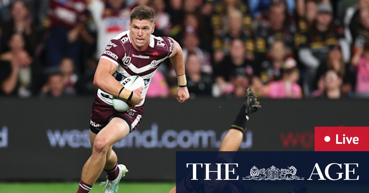 NRL 2025 LIVE updates: Sea Eagles take 12-point lead after tries for Talau and Garrick