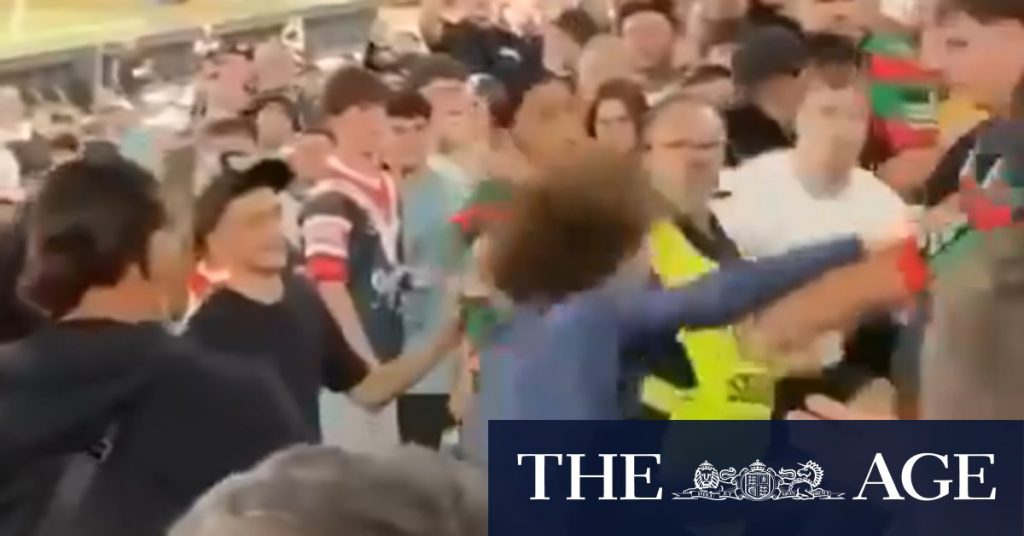 Police investigate wild brawl as 22 fans evicted from South Sydney Rabbitohs-Sydney Roosters clash