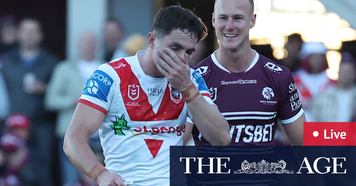 Manly Sea Eagles v St George Illawarra Dragons, team lists, how to watch, scores, updates