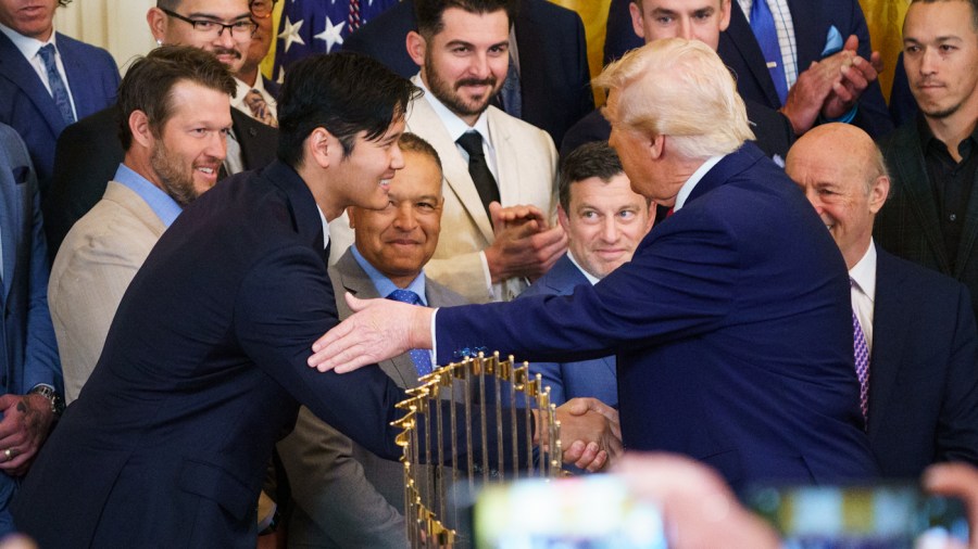 Trump swipes at California’s Dems while celebrating Dodgers