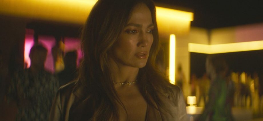 Jennifer Lopez looking down in The Mother.