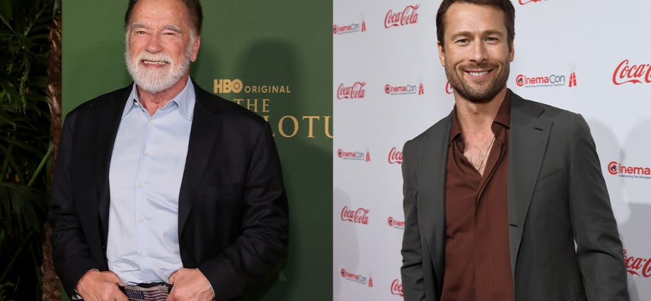 Arnold Schwarzenegger and Glen Powell