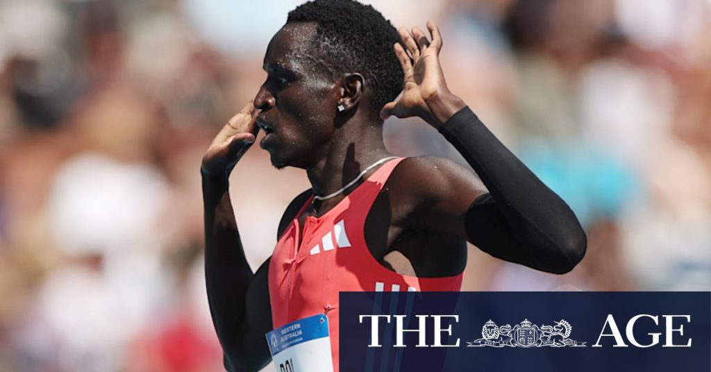 Peter Bol makes a statement to break a national record; Gout Gout; Lachlan Kennedy; Perth results; sprinting