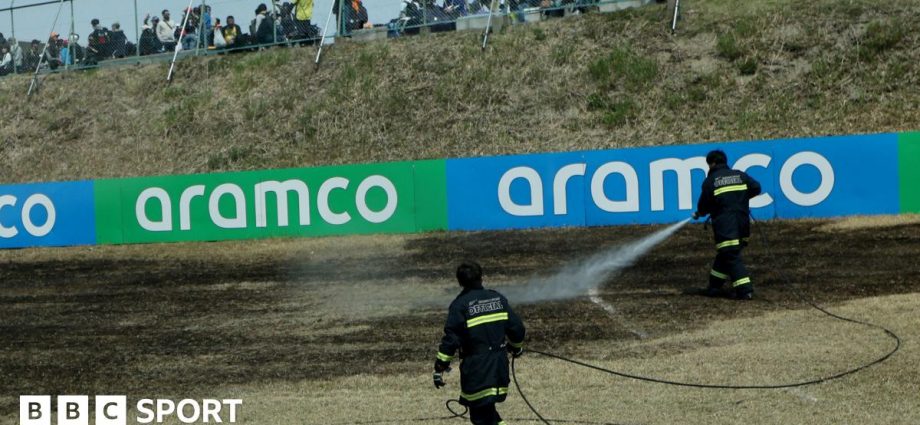 Japanese Grand Prix: Grass fires again interrupt practice as Lando Norris fastest in final practice