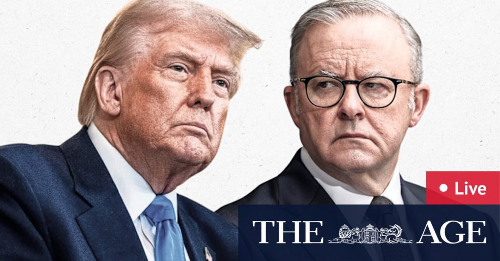Trump Liberation Day tariffs speech begins; Australia singled out; Anthony Albanese won’t rule out WTO action