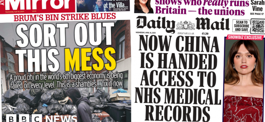 'Bin strike blues' and 'China handed NHS records'
