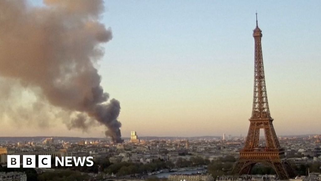 Plume of black smoke over Parisian skyline after 'major' fire