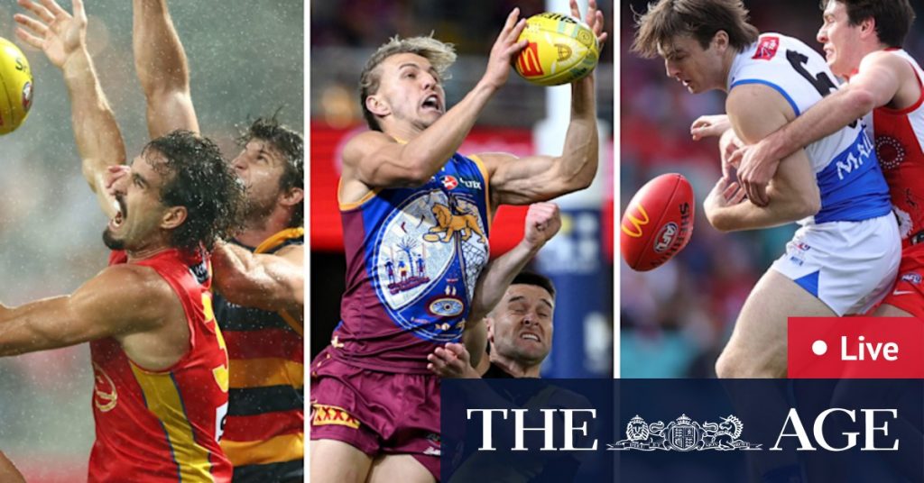 Gold Coast Suns v Adelaide Crows, Richmond Tigers v Brisbane Lions, North Melbourne Kangaroos v Sydney Swans scores, results, fixtures, teams, tips, games, how to watch