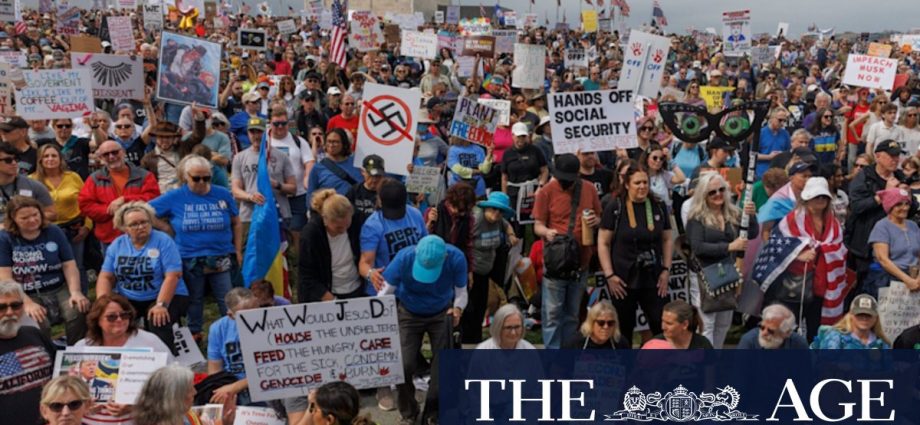 Protests against Donald Trump and Elon Musk in ‘Hands Off!’ rallies across the US