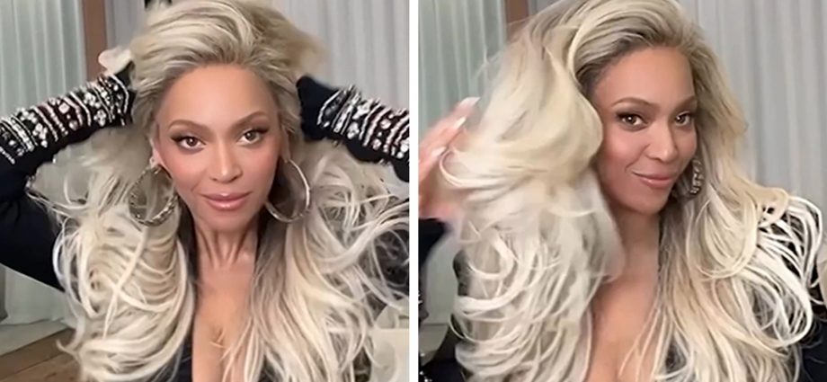 Beyoncé Wears Low-Cut Dress, Shows Off Flowing Locks in Hair Care Ad