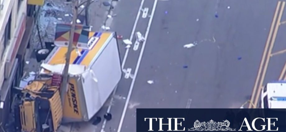 Truck crashes into crowd in Boston