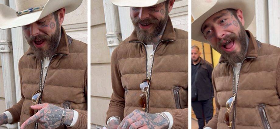 Post Malone Enjoys Magic Trick in Paris