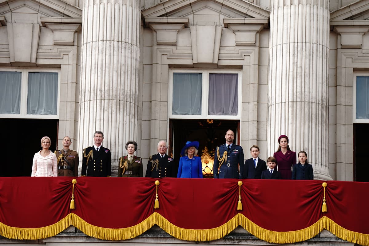 Four generations of Royal Family witness historic RAF flypast for VE Day celebrations
