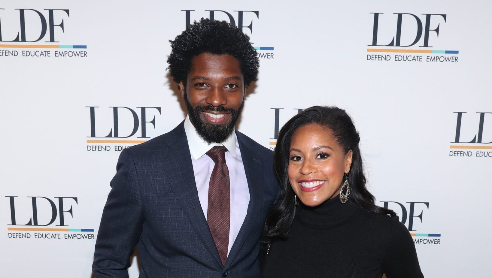 Sheinelle Jones and Uche Ojeh attend the NAACP LDF 33rd National Equal Justice Awards Dinner at Cipriani 42nd Street on November 07, 2019 in New York City.