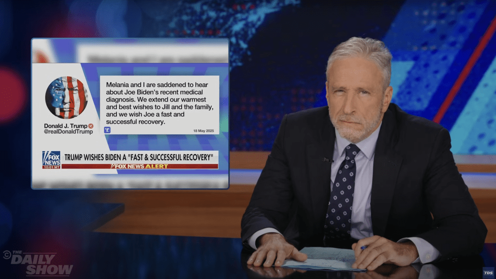 'Daily Show's Jon Stewart Surprised At Trump's Response To Biden Cancer