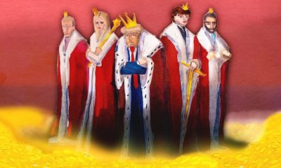 Illustration of Donald Trump and his family members in royal robes