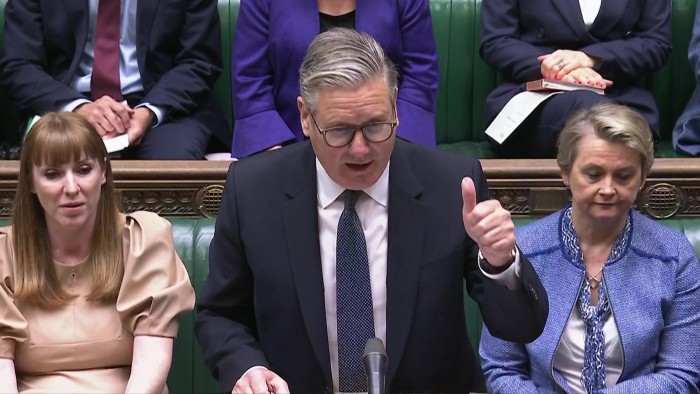 UK Prime Minister Keir Starmer speaking in the House of Commons on Wednesday