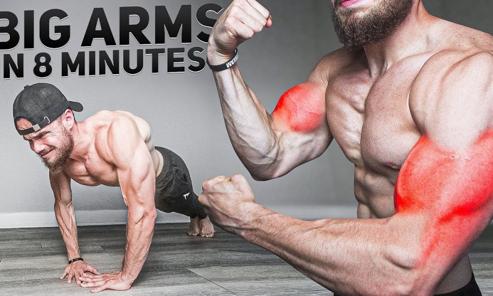 Build Big ARMS in 8 Minutes (AT HOME, NO EQUIPMENT)