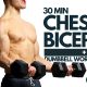 30 min CHEST and BICEPS Dumbbell Workout | No Repeat (Basic Strength)