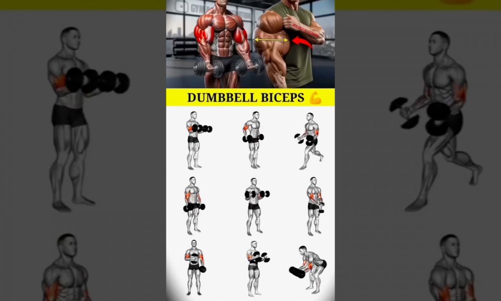 bigger biceps workout from dumbbells😱#biceps#shortvideo #motivation #video 🔥