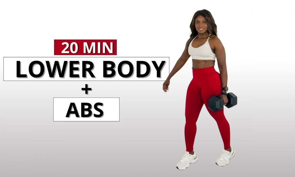 20 MIN LOWER BODY WORKOUT [Build muscle & strength] With Dumbbell & Abs Focus