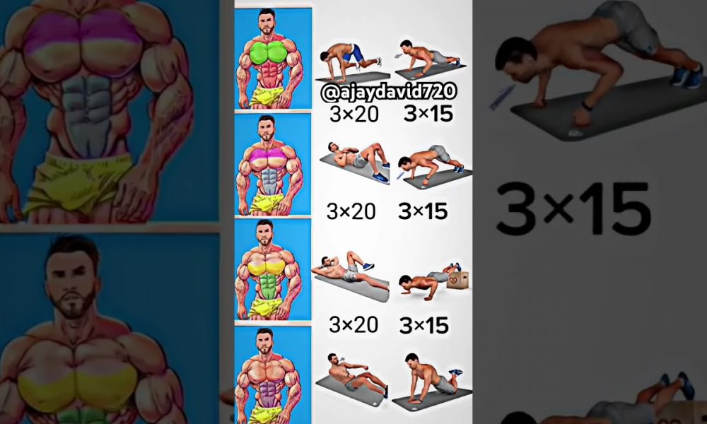 10 June 2025 Chest & Abs workout at Home #chestworkout #absworkout #shorts #youtubeshorts #short
