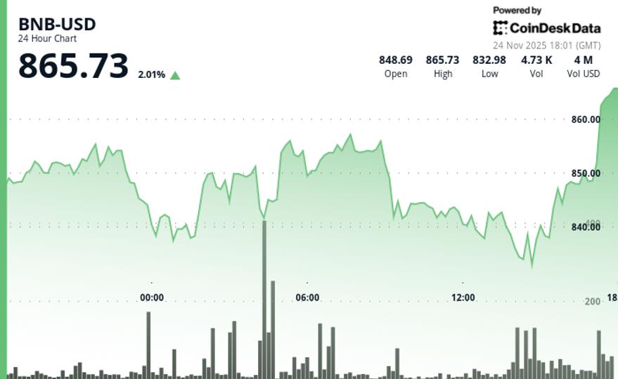 Token Rebounds Above $860 After Testing Key Support, But Lags Broader Crypto Market