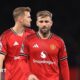 Manchester United pair Luke Shaw (right) and Matthijs de Ligt after the 1-0 home defeat by Everton