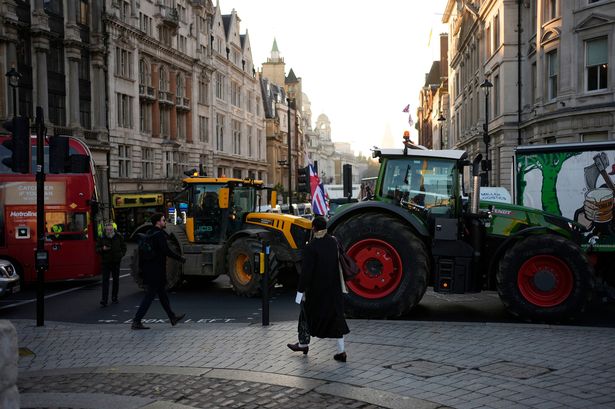 Farmers park tractors in Westminster on Budget Day despite Met Police ban