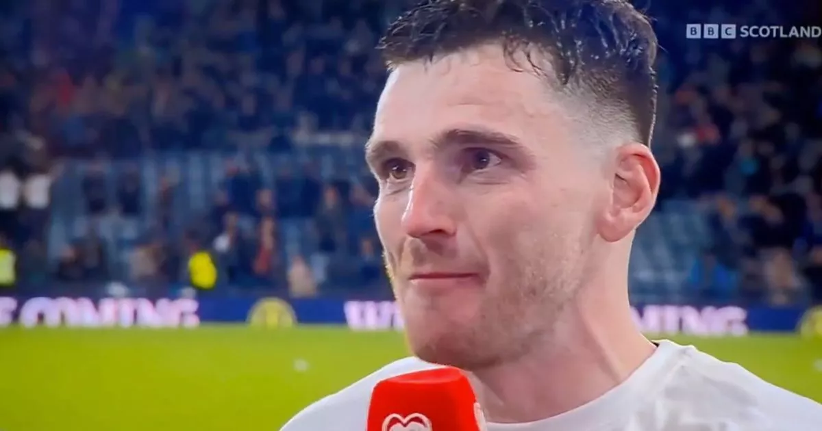 Andy Robertson fights tears as he pays tribute to Diogo Jota after Scotland qualify for World Cup